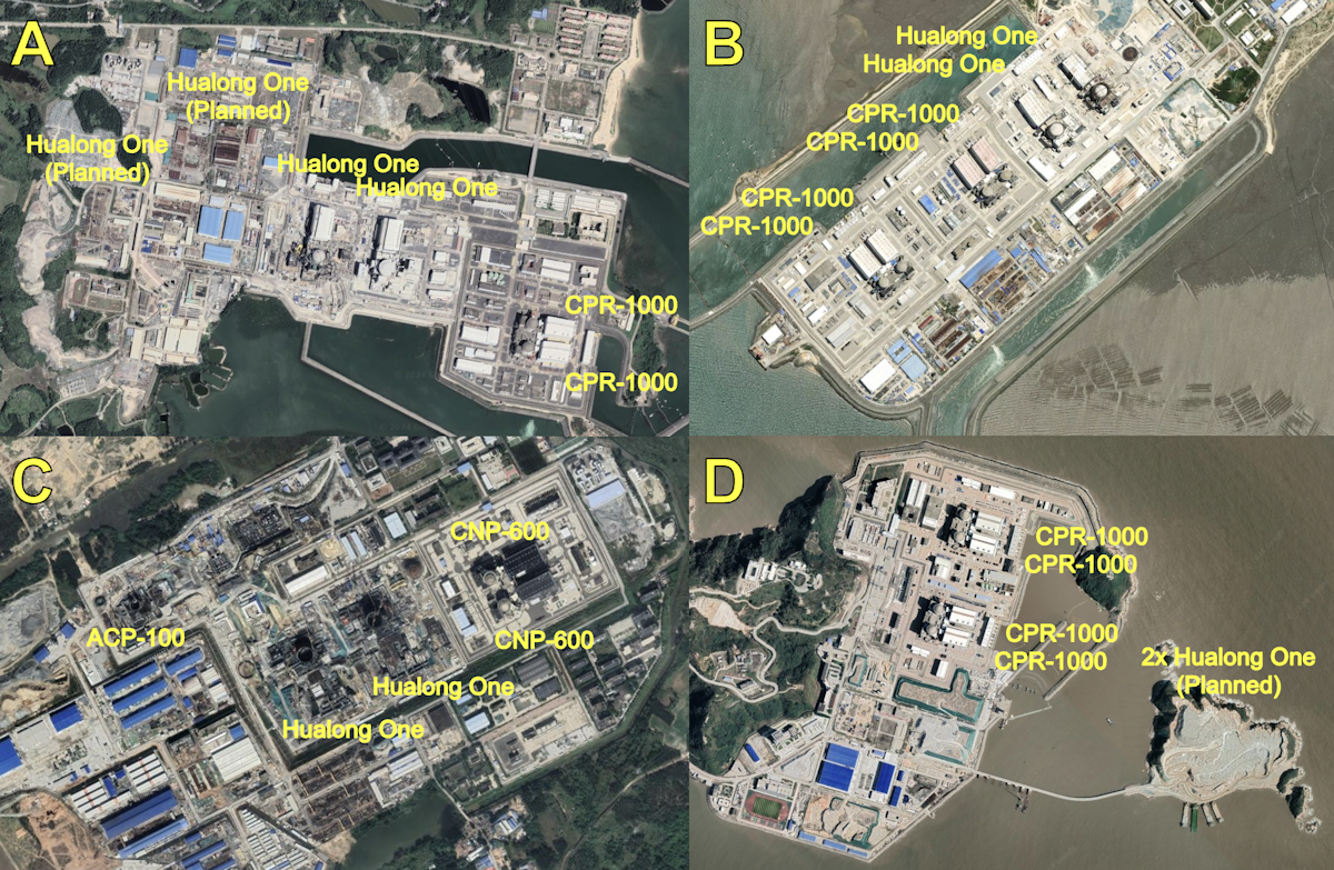 China nuclear power plants satellite