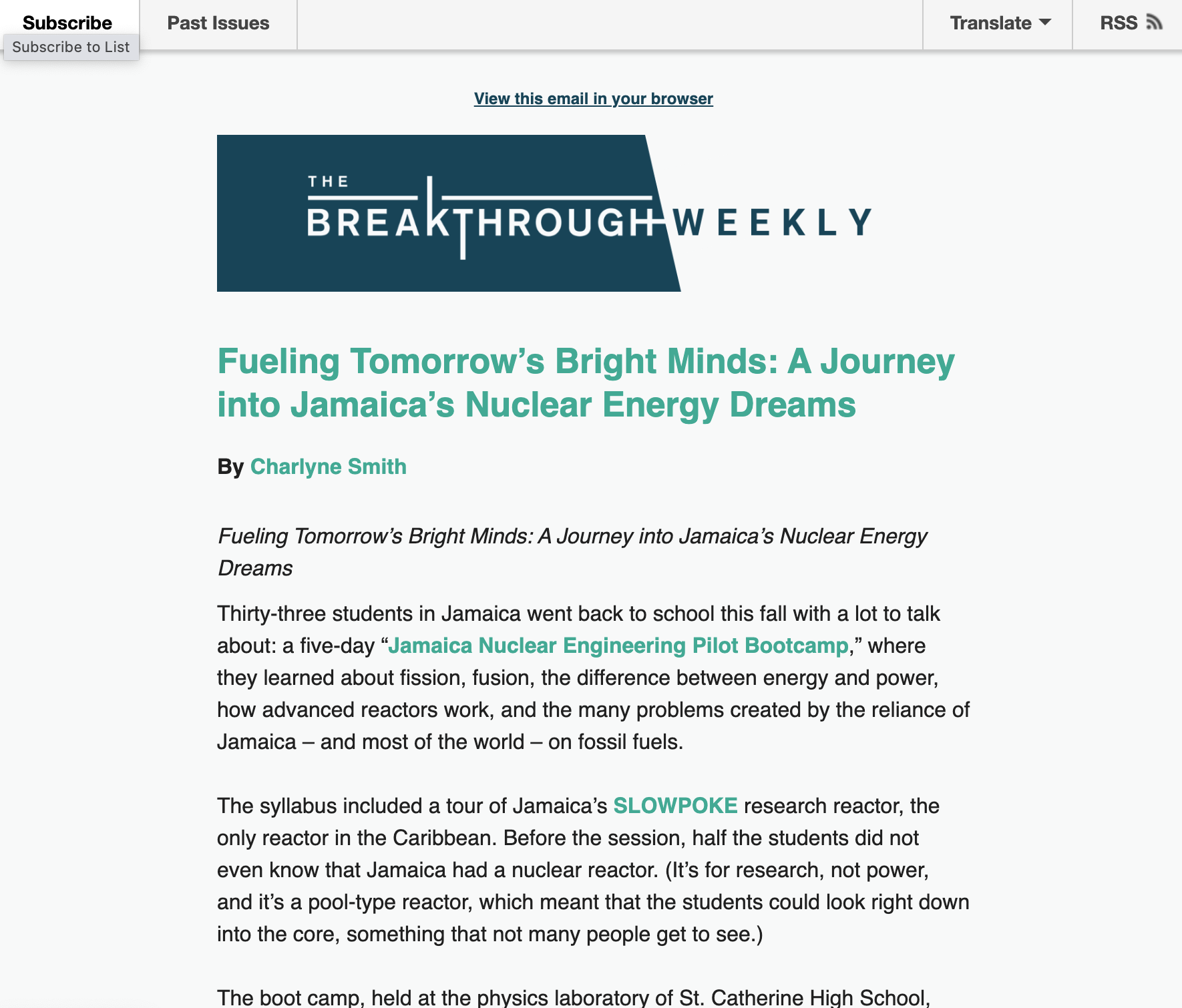 Preview of the newsletter