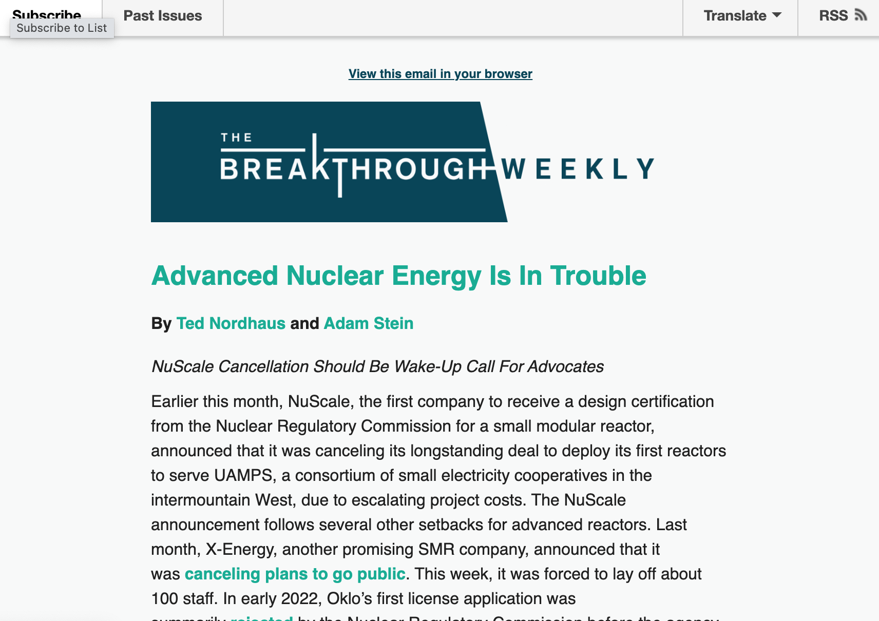 Preview of the newsletter