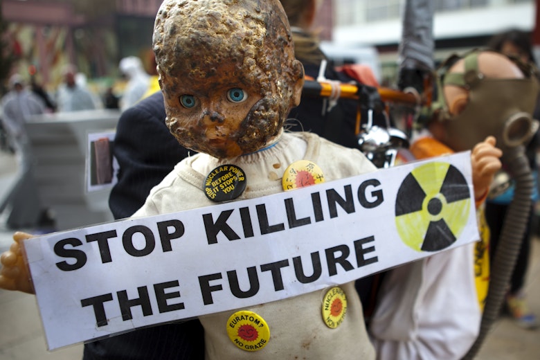 German Anti Nuclear Protestors Burned Baby Doll
