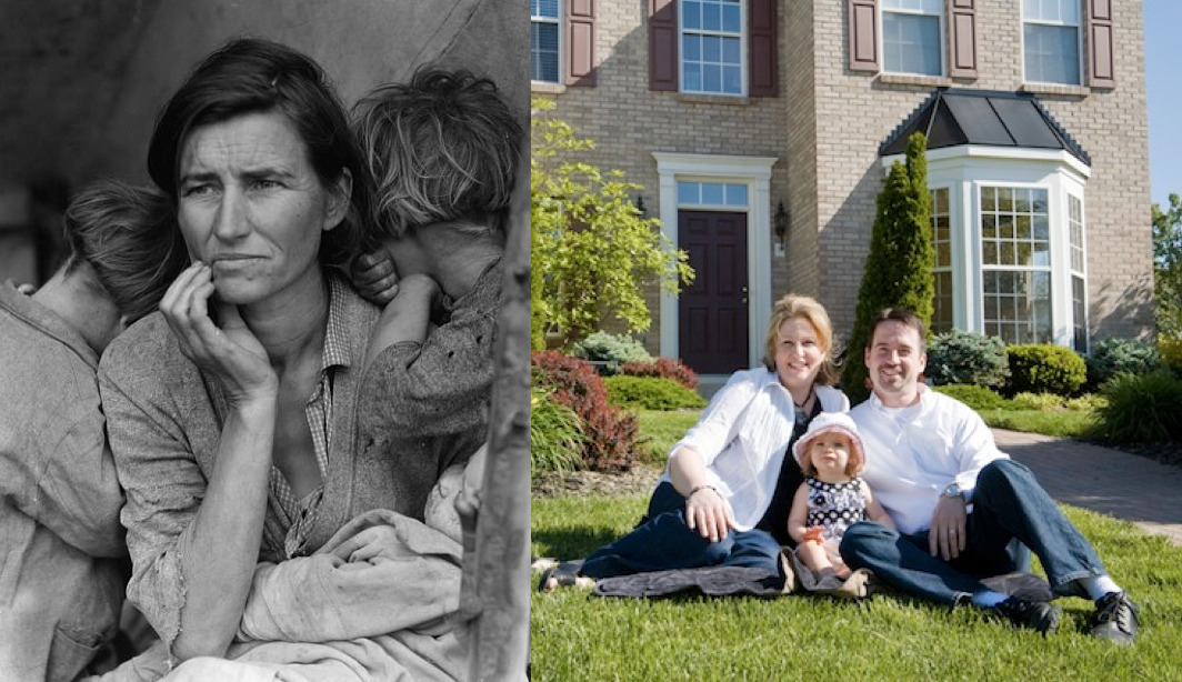 Great Depression Affluent Family Split Screen