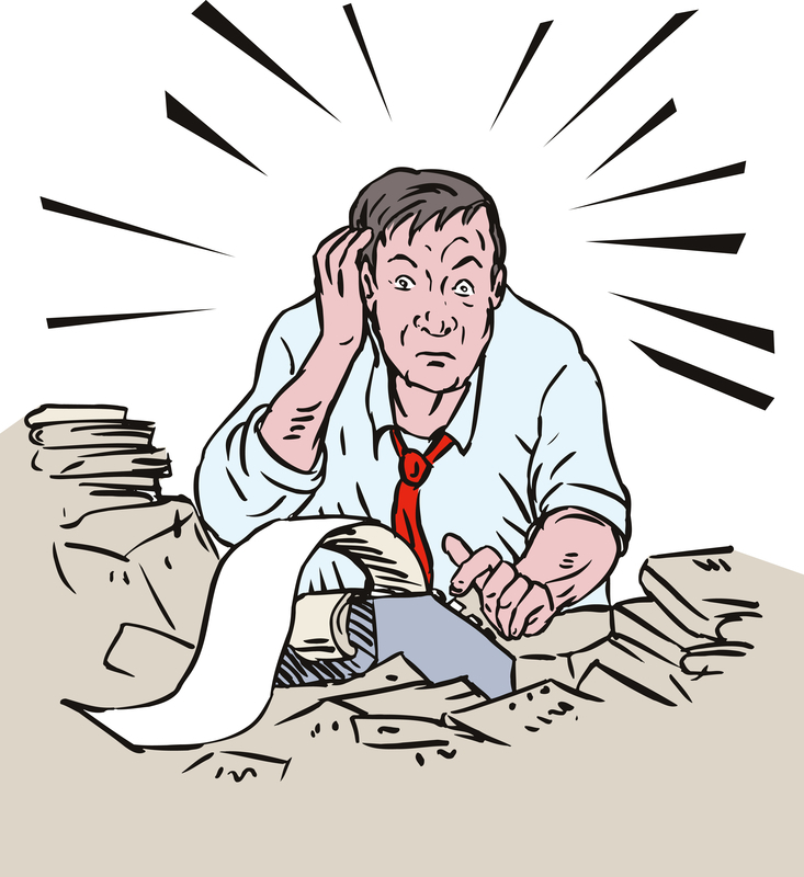 Accountant Cartoon   Overwhelmed